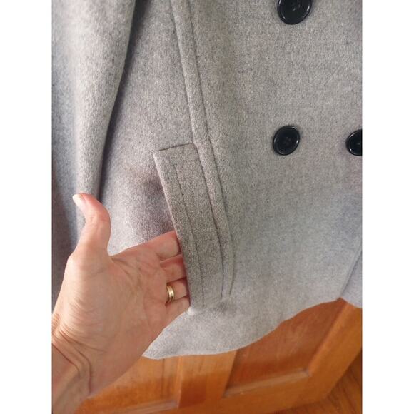 J. CREW women's Stadium Cloth Wool Pea Coat 0 Nello Gori Gray Hermione Granger - Picture 6 of 10